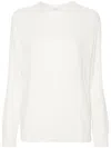 Brunello Cucinelli Wool Sweater With Elegant Ribbed Texture And Relaxed Fit In White