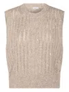 Brunello Cucinelli Cashmere Blend Sequin Embellished Crewneck Knitwear In Pink