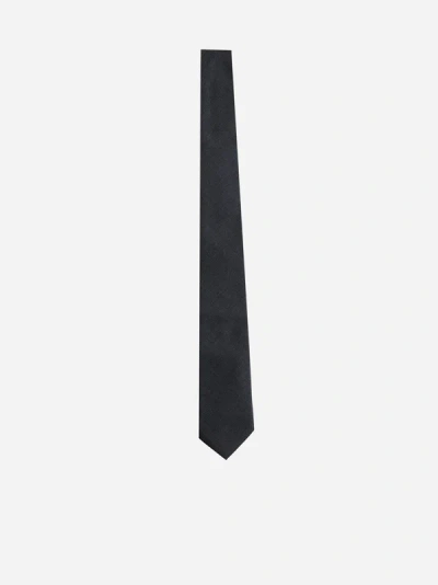 Brunello Cucinelli Wool Tie In Charcoal
