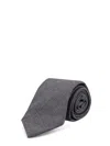 Brunello Cucinelli Wool Logo-label Tie In Gray