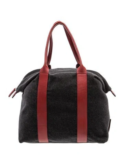 Pre-owned Brunello Cucinelli Wool Top Handle Bag W/ Tags In Black