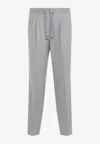 Brunello Cucinelli Wool Track Pants In Gray