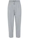 Brunello Cucinelli Virgin Wool Flannel Trousers In Gray