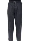 Brunello Cucinelli Grey Pinstriped Virgin Wool Trousers In Black