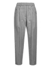 Brunello Cucinelli Women Grey Wool And Cashmere Baggy Trousers In Gray