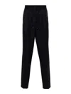Brunello Cucinelli Navy Blue Wool Trousers In Azul
