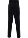 Brunello Cucinelli Navy Blue Wool Trousers In Blue