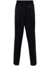 Brunello Cucinelli Navy Blue Wool Trousers In Blue