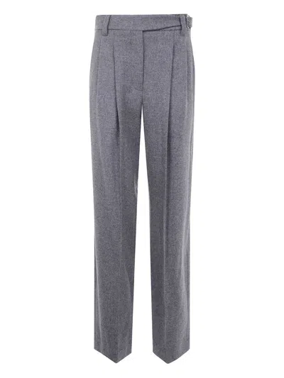 Brunello Cucinelli Wool Trousers In Gray