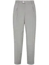 Brunello Cucinelli Wool And Cotton Trousers With Cuffs In Grey