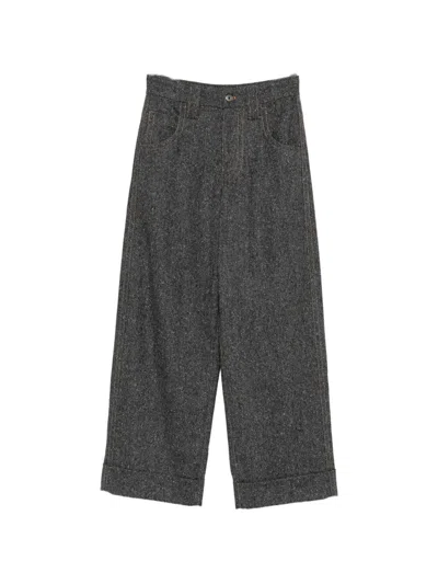 Brunello Cucinelli Wool Trousers In Gray