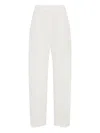 Brunello Cucinelli Tapered Cropped Trousers In White