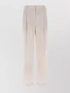 Brunello Cucinelli Virgin Wool And Cashmere Trousers With Necklace In Pink