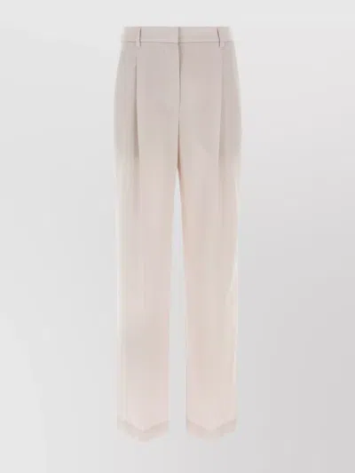 BRUNELLO CUCINELLI WOOL TROUSERS WITH BACK POCKETS AND FRONT PLEATS