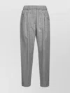 Brunello Cucinelli Wool Trousers With Elastic Waistband And Pleated Front