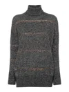 Brunello Cucinelli Sequin-embellished Knitted Jumper In Gris