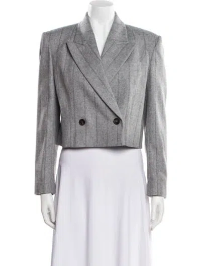 Pre-owned Brunello Cucinelli Wool Tweed Pattern Blazer In Gray
