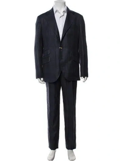 Pre-owned Brunello Cucinelli Wool Two-piece Suit In Blue