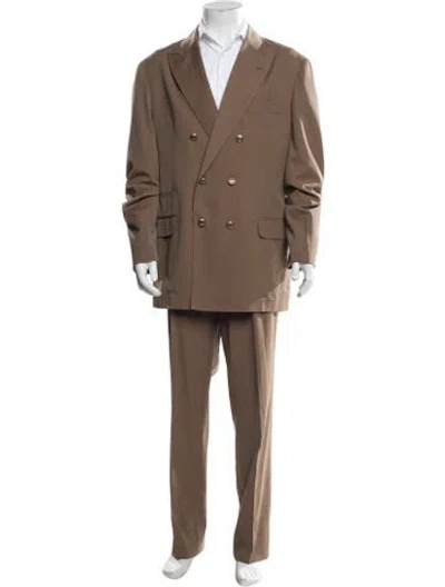 Pre-owned Brunello Cucinelli Wool Two-piece Suit In Brown