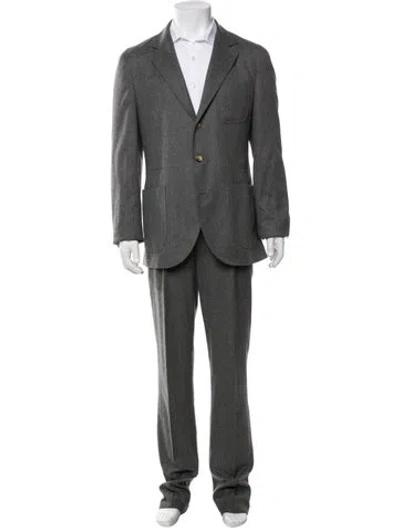 Pre-owned Brunello Cucinelli Wool Two-piece Suit In Grey