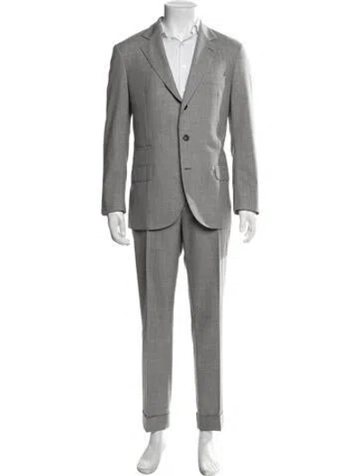 Pre-owned Brunello Cucinelli Wool Two-piece Suit In Grey