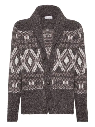 BRUNELLO CUCINELLI BRUNELLO CUCINELLI WOOL V-NECKED CARDIGAN