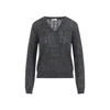 Brunello Cucinelli V-neck Cable Pullover Sequin Embellishments