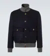 Brunello Cucinelli Wool Bomber Jacket Puffer Jackets Blue In Black