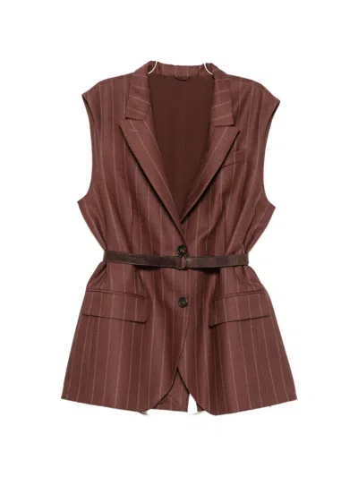 Brunello Cucinelli Wool Vest In Brown