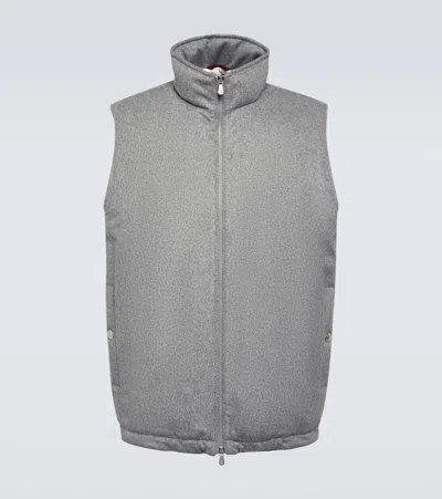 Brunello Cucinelli Wool Vest In Grey