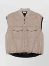 Brunello Cucinelli Wool Vest Zippered Drawstring Hem In Nude
