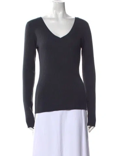 Pre-owned Brunello Cucinelli Wool V-neck Sweater In Blue