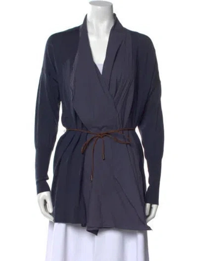 Pre-owned Brunello Cucinelli Wool V-neck Sweater In Blue