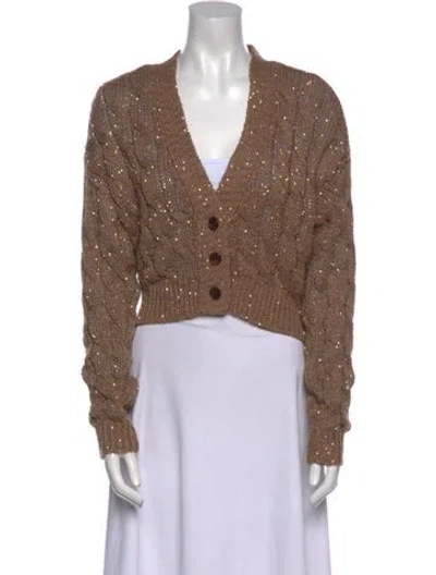 Pre-owned Brunello Cucinelli Wool V-neck Sweater In Brown