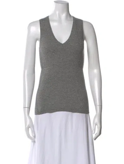 Pre-owned Brunello Cucinelli Wool V-neck Sweater In Gray