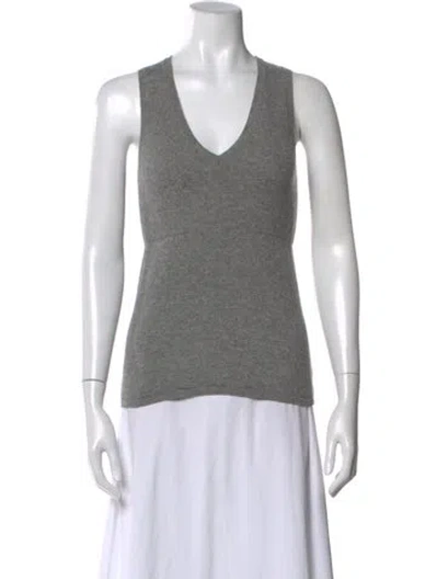 Pre-owned Brunello Cucinelli Wool V-neck Sweater In Gray