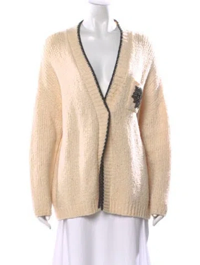 Pre-owned Brunello Cucinelli Wool V-neck Sweater In Neutral