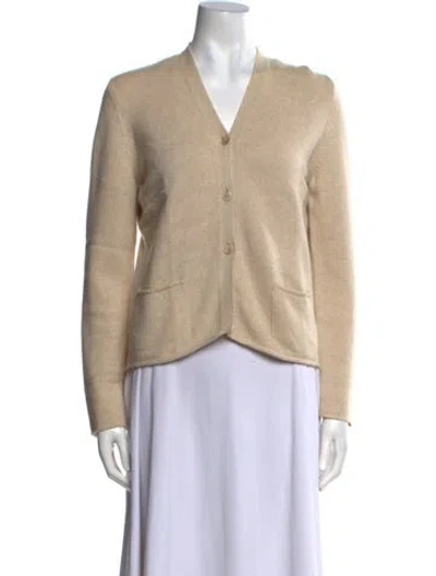 Pre-owned Brunello Cucinelli Wool V-neck Sweater In Neutral
