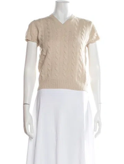 Pre-owned Brunello Cucinelli Wool V-neck Sweater In Neutral