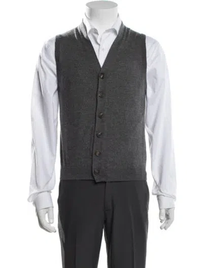 Pre-owned Brunello Cucinelli Wool V-neck Sweater Vest In Grey