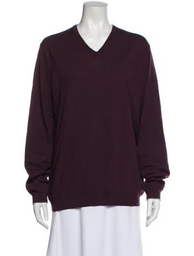 Pre-owned Brunello Cucinelli Wool V-neck Top In Multi