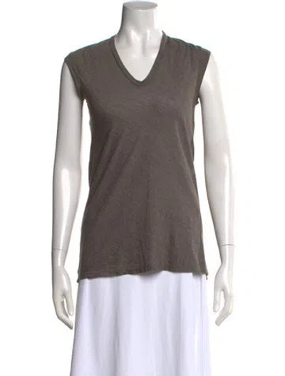 Pre-owned Brunello Cucinelli Wool V-neck T-shirt In Brown