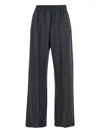 Brunello Cucinelli Grey Pants With Elastic Waist In Wool Blend Stretch Woman