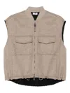 Brunello Cucinelli Wool Vest Zippered Drawstring Hem In Nude