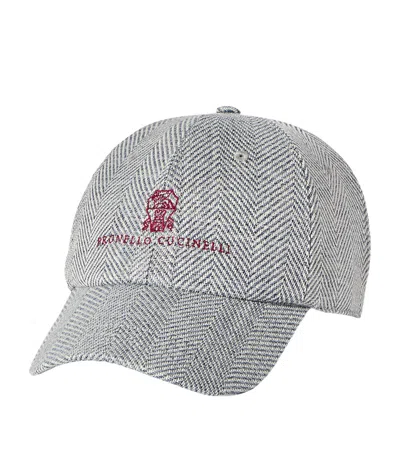 Brunello Cucinelli Wool-alpaca Baseball Cap In Gray