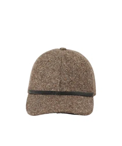 Brunello Cucinelli Wool-blend Baseball Cap In Brown