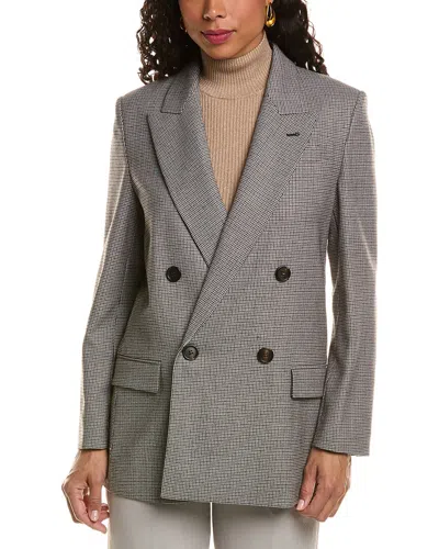 Brunello Cucinelli Wool-blend Blazer In Gray