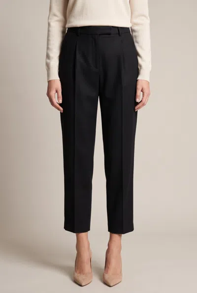 Brunello Cucinelli Wool-blend Cropped Trousers In Black