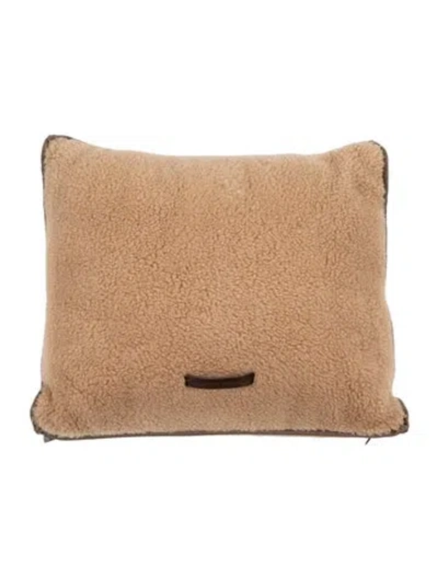 Pre-owned Brunello Cucinelli Wool-blend Fleece Throw Pillow In Brown