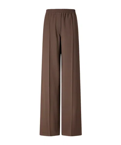 Brunello Cucinelli Wool-blend Wide-leg Pants In Brown